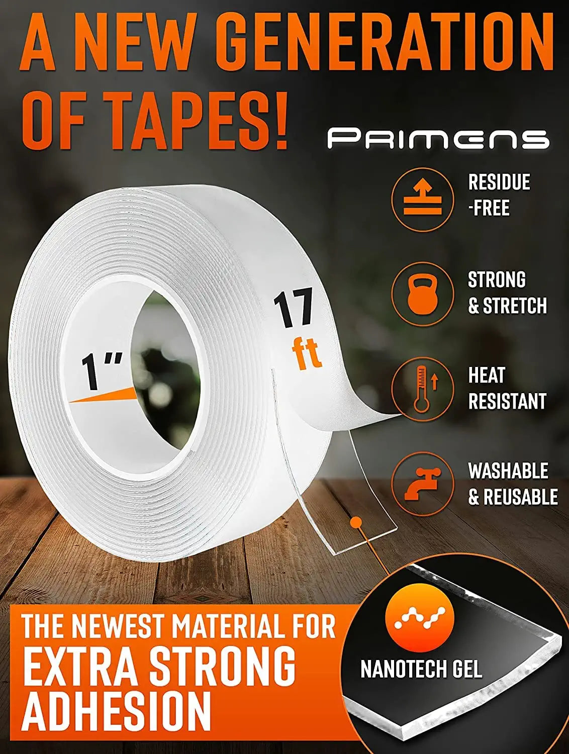 Wall Adhesive Strips, Double Sided Tape, Mounting Tape, Wall Posters