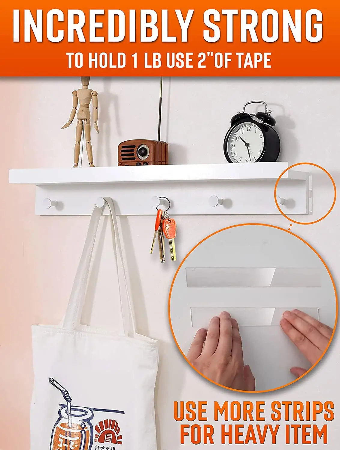 Double Sided Wall Mounting Tape, 2 Rolls Heavy Duty Removable
