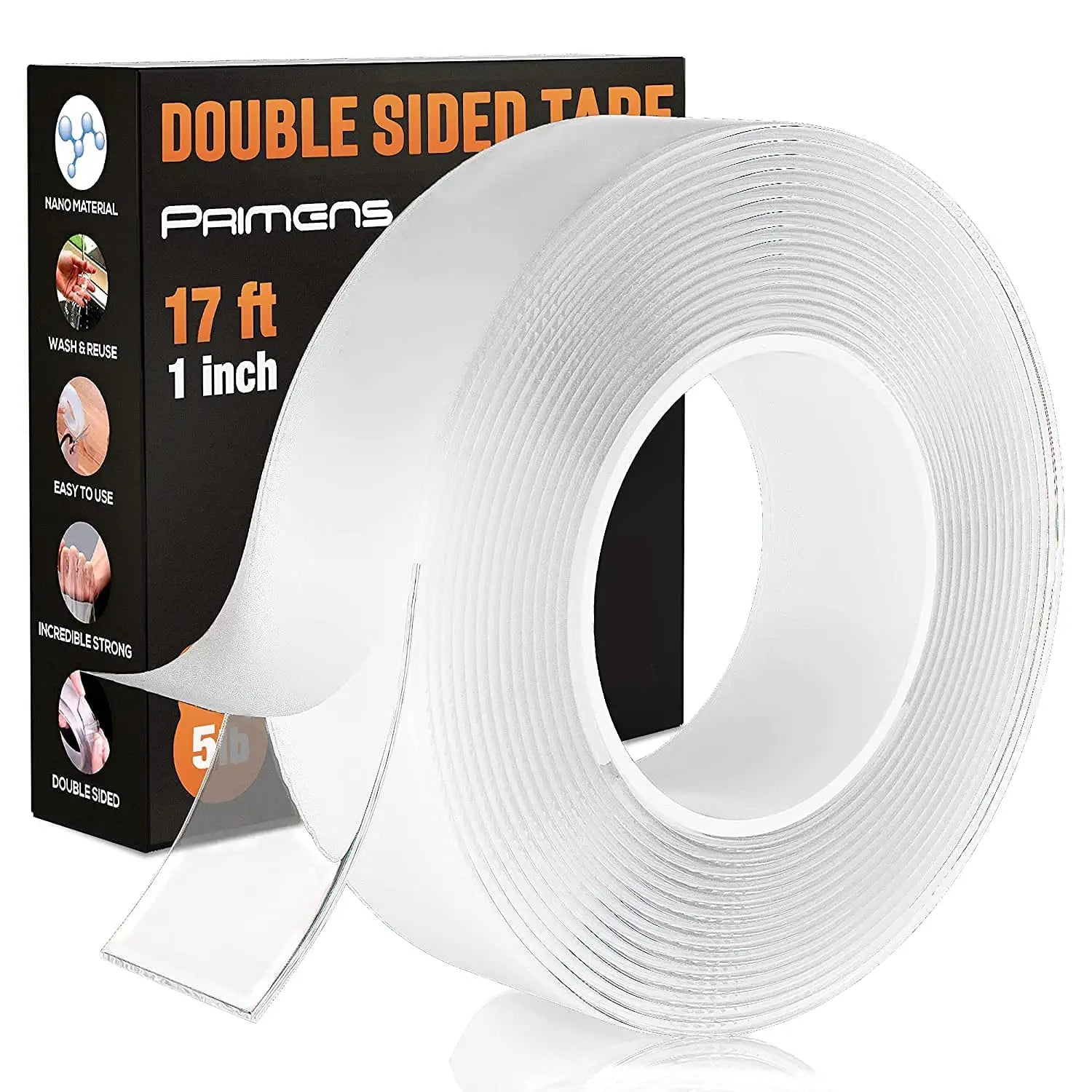 Double Sided Tape Heavy Duty, Sticky Two Sided Tape Heavy Duty Adhesive Tape, Removable, Reusable Adhesive Strips Sticky Wall Tape Strips for