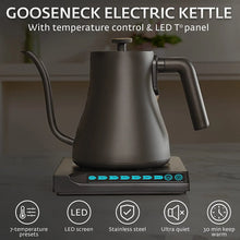 Load image into Gallery viewer, Gooseneck Electric Kettle Temperature Control With 7 Presets - Gooseneck Kettle for Coffee &amp; Tea 100% Stainless Steel, Touch LED Panel, Automatic Shut Off, Fast Boil and Keep Warm Watter Kettle